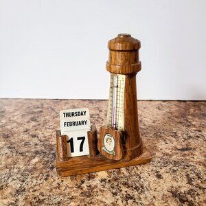 Vintage 1953 Desktop Date Calendar & Thermometer, Queen Elizabeth Coronation